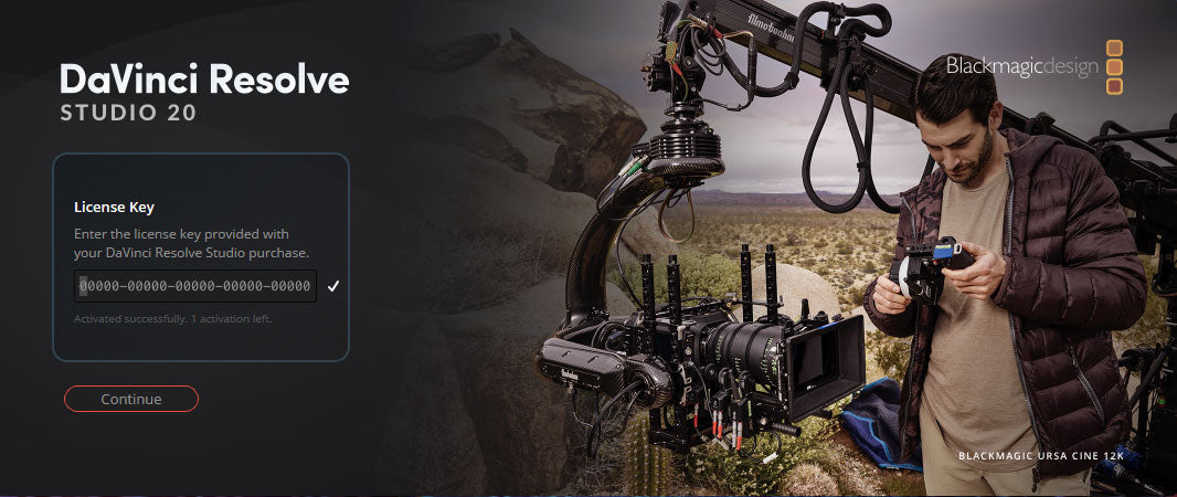 How to activate Blackmagic Design DaVinci Resolve Studio License