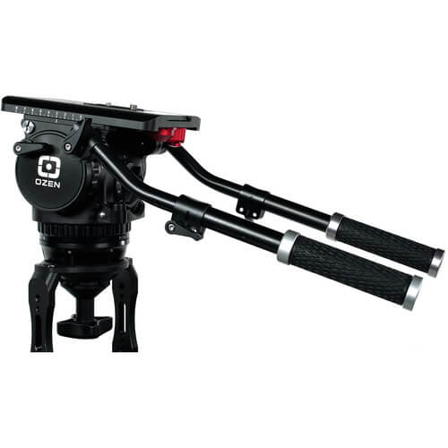 OZEN 20PED40 Agile 20 E-Z Load tripod system with PED40 pedestal, side view showing sturdy video camera support and adjustable legs. – image 3