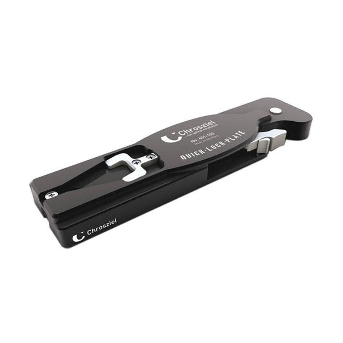 Chrosziel QuickLock tripod plate for video cameras, showing the secure locking mechanism and mounting interface. – image 1