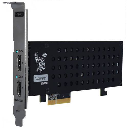 Osprey Raptor Series 924 PCIe dual HDMI 1.4 video capture device with multiple input ports and compact design. – image 1