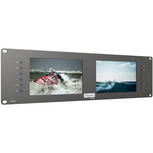 Osprey RM3G-2 Dual 7" Monitor (3 RU) with support SDI, HDMI & Analog Video Inputs - Coremicro – image 1