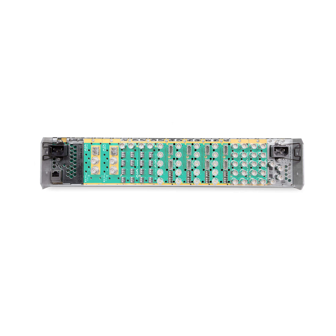 AJA OG-X-FR OpenGear-compatible 2RU rackframe with rear card slots, shown without cards installed. – image 2