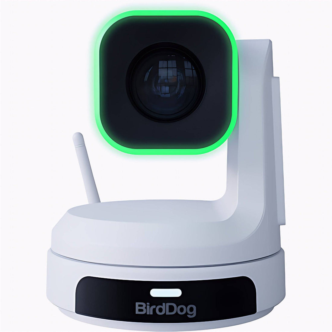BirdDog 3x X1 PTZ camera with 20x zoom and white KBD keyboard bundle, front and side view showing camera lens and keyboard layout. – image 3