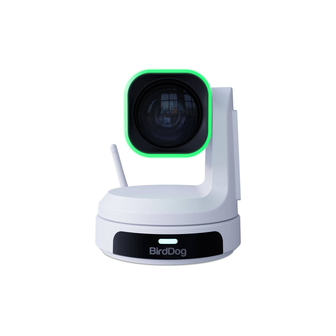 BirdDog X1 Ultra 12x 4K PTZ camera in white, showing its lens and sleek design for professional video streaming and broadcasting – image 2