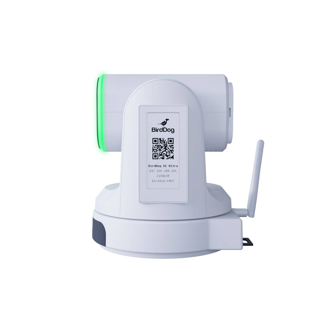 BirdDog X1 Ultra 12x 4K PTZ camera in white with adjustable lens and control buttons, designed for professional video streaming. – image 3