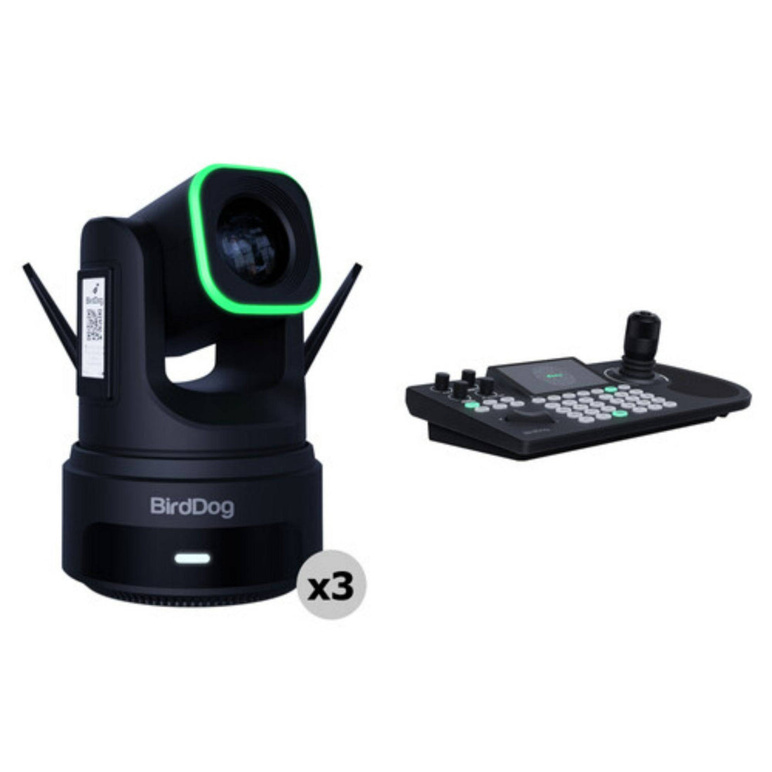 BirdDog X4 Ultra 4K PTZ 3-Camera Kit with KBD PTZ Controller (White) Components – image 2