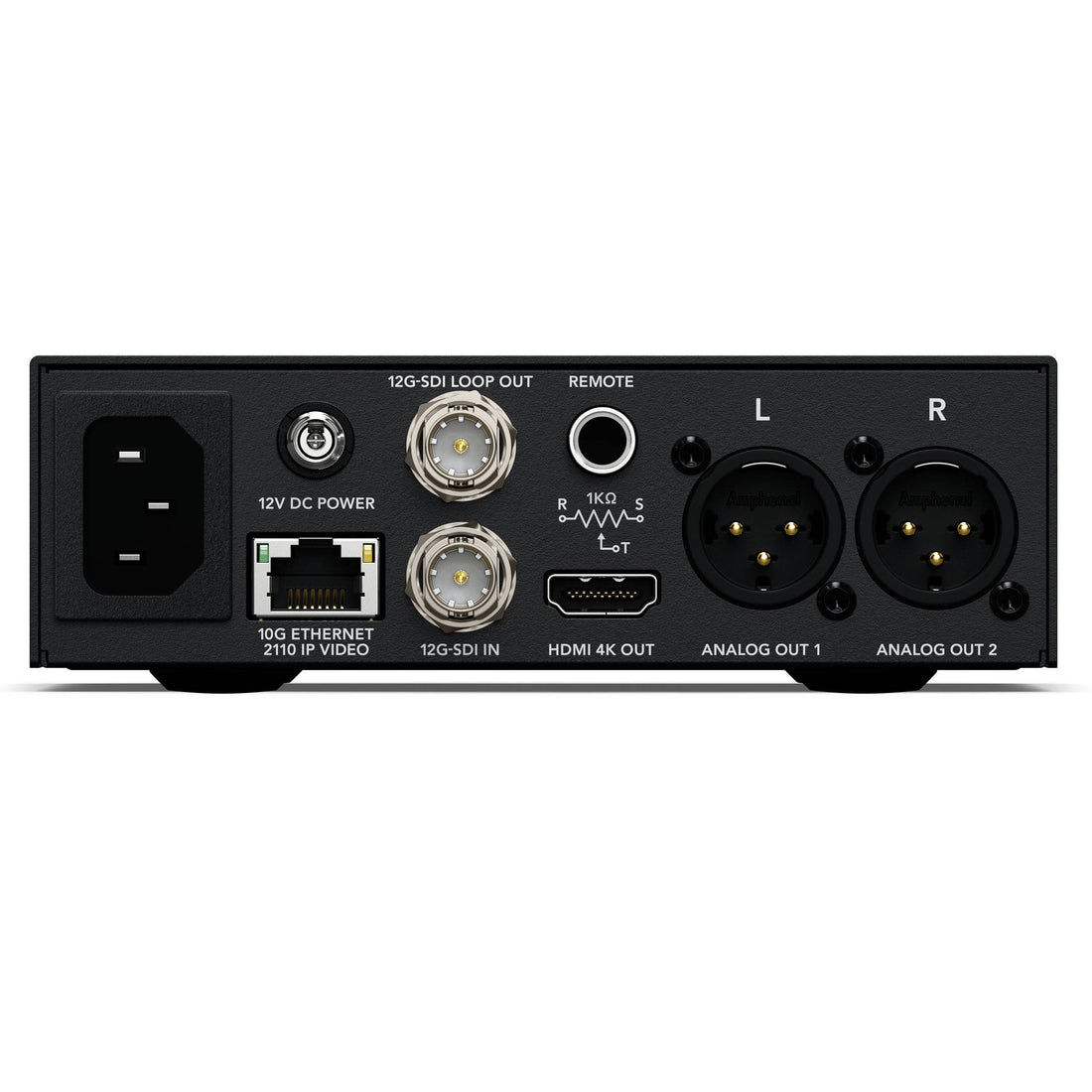 Blackmagic Design 2110 IP SDI to HDMI 12G IP converter showing rear connection ports on the device – image 2