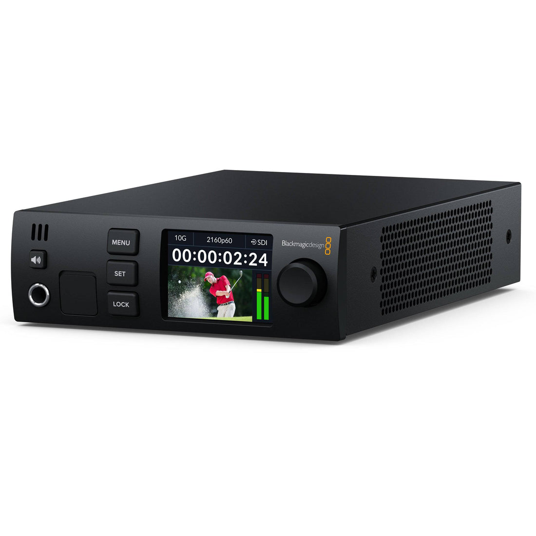 Blackmagic Design 2110 IP SDI to HDMI 12G IP converter with right-angle connector for professional video signal conversion. – image 3
