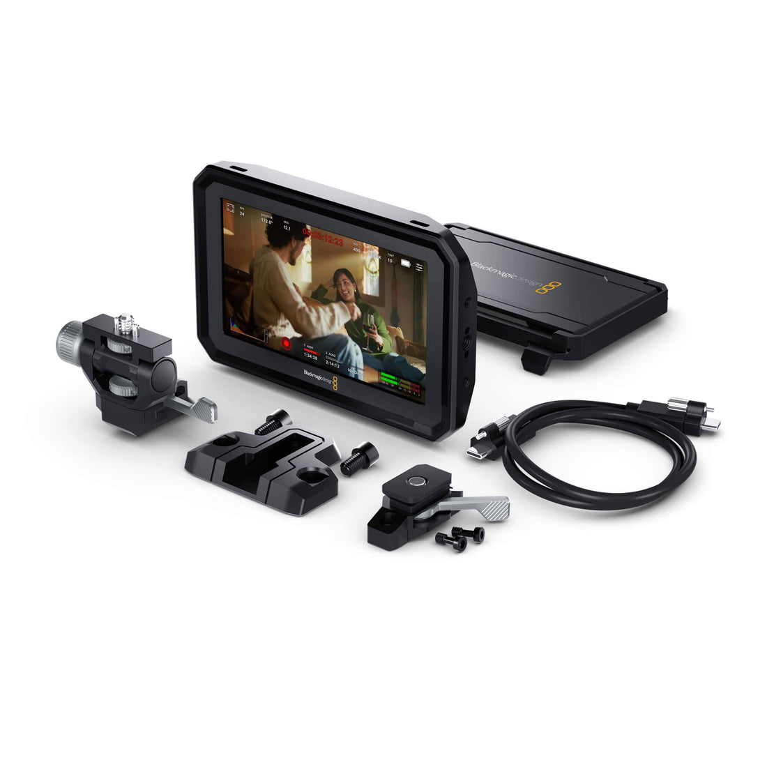 Blackmagic Design PYXIS monitor kit with on-camera display, including dual screens and control buttons for professional video monitoring. – image 1