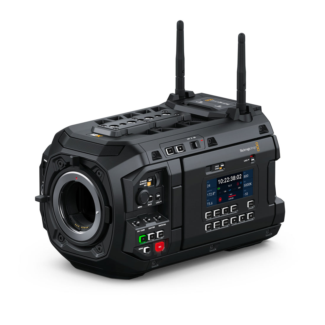 Blackmagic Design URSA Cine 12K LF cinema camera body with 100G lens mount, black finish, and professional filming features. – image 1