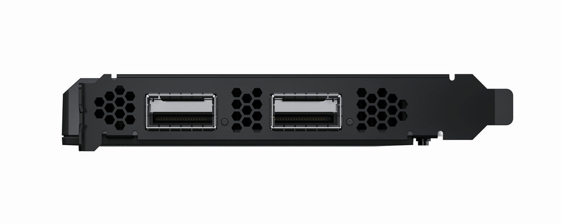 Blackmagic Design DeckLink IP 100G video capture device front view showing ports and design features. – image 3