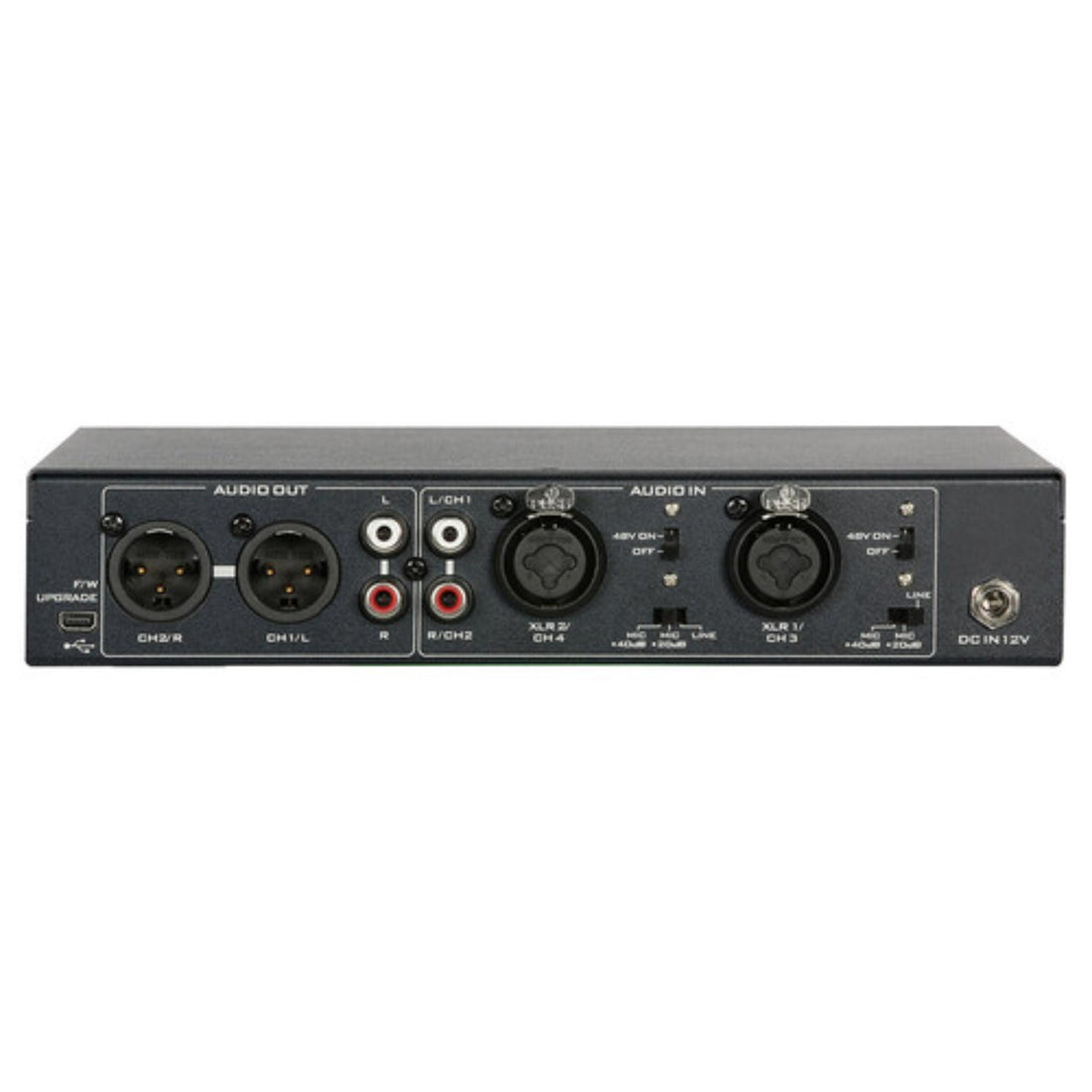 Rear view of Datavideo AD-300 Pro Audio Delay Box showing input and output ports for professional audio delay processing. – image 2