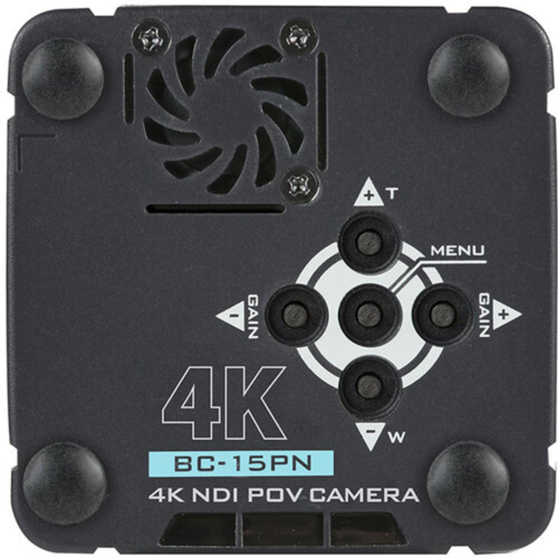 Rear view of Datavideo 4K NDI-HX POV camera with compact design and multiple connection ports. – image 3