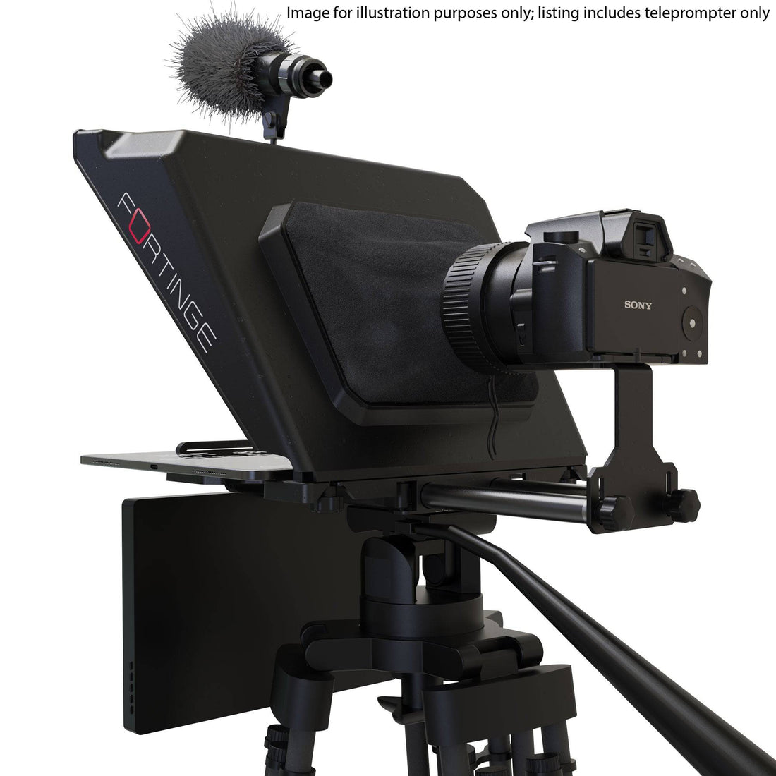 Fortinge NOA III teleprompter tablet with Bluetooth controller, suitable for screens up to 13 inches, used for smooth speech delivery – image 3