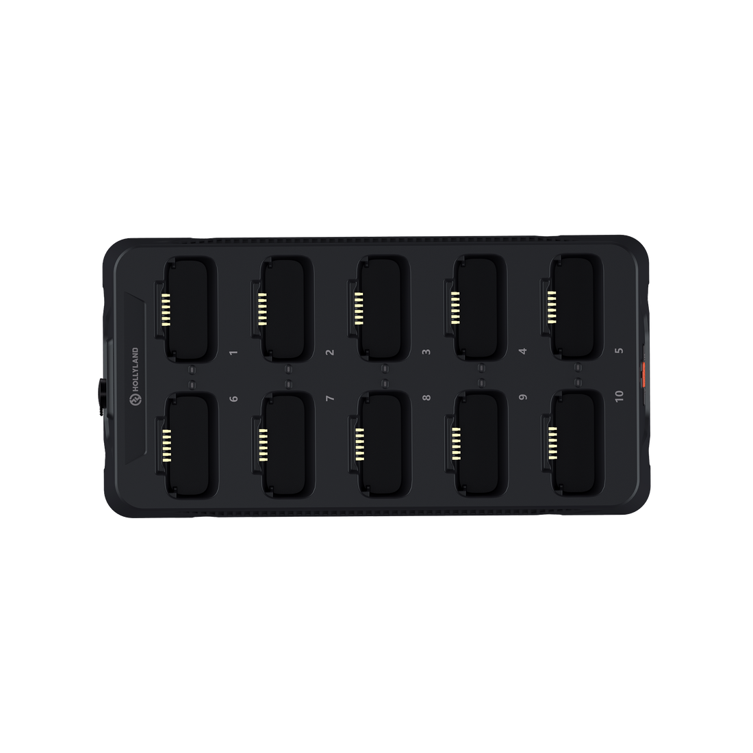 Hollyland Solidcom BPK01 battery charging base for production equipment, with multiple charging ports and power connections. – image 1