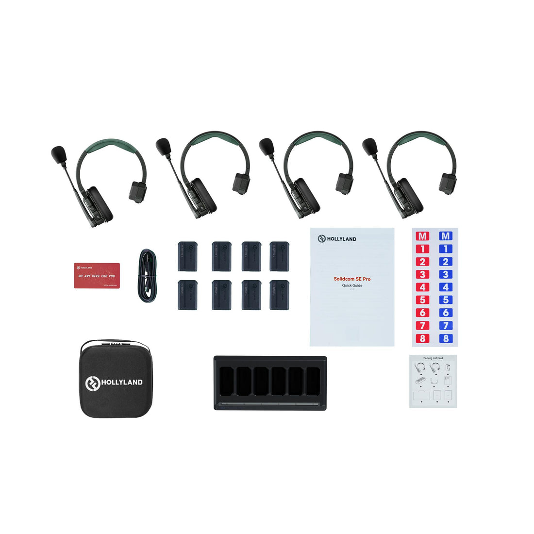 Hollyland Solidcom SE Pro 4S noise-canceling 4-person headset intercom system for production communication, full view of device – image 2