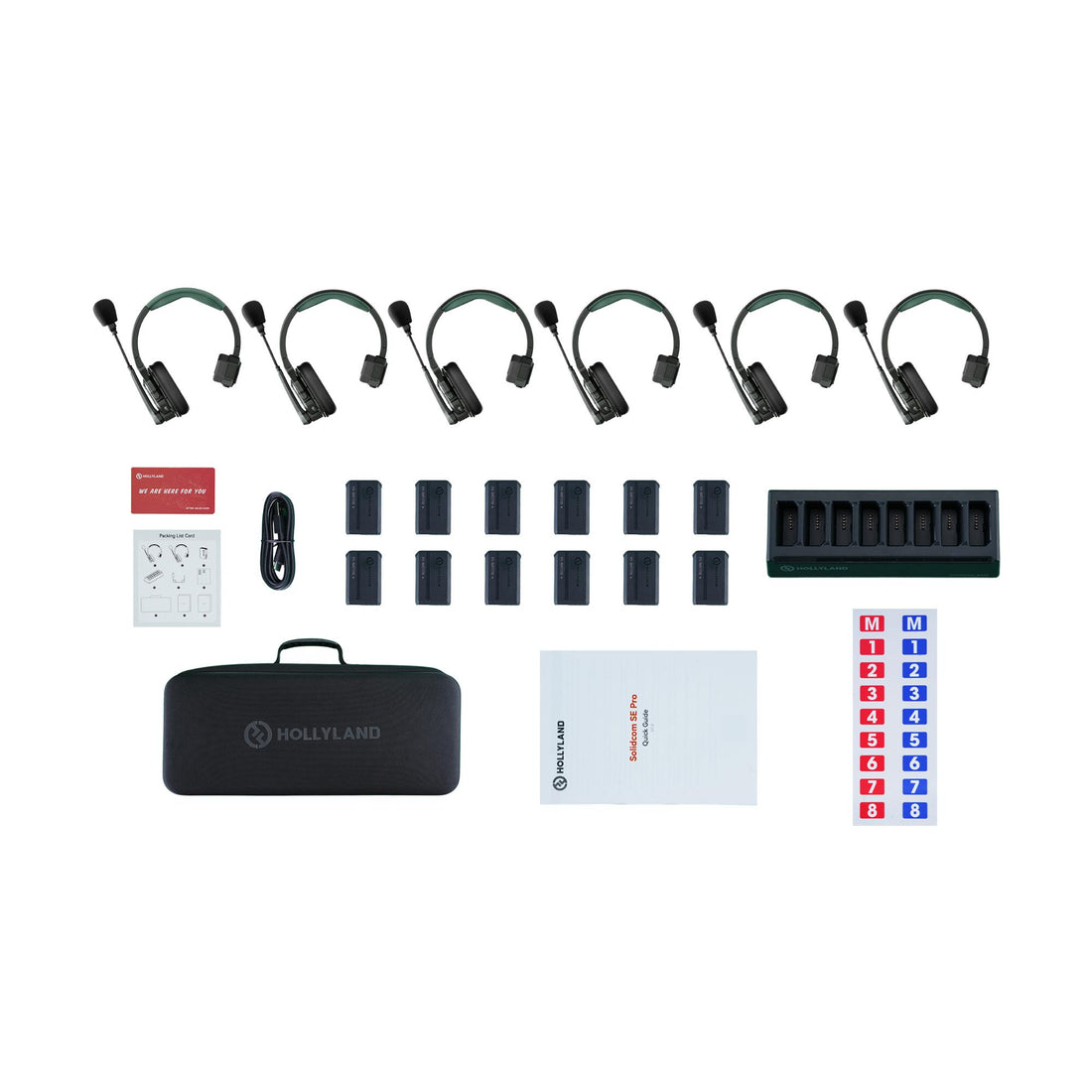 Hollyland Solidcom SE Pro 6S noise-canceling headset intercom for 6-person production communication, shown in a complete view. – image 2