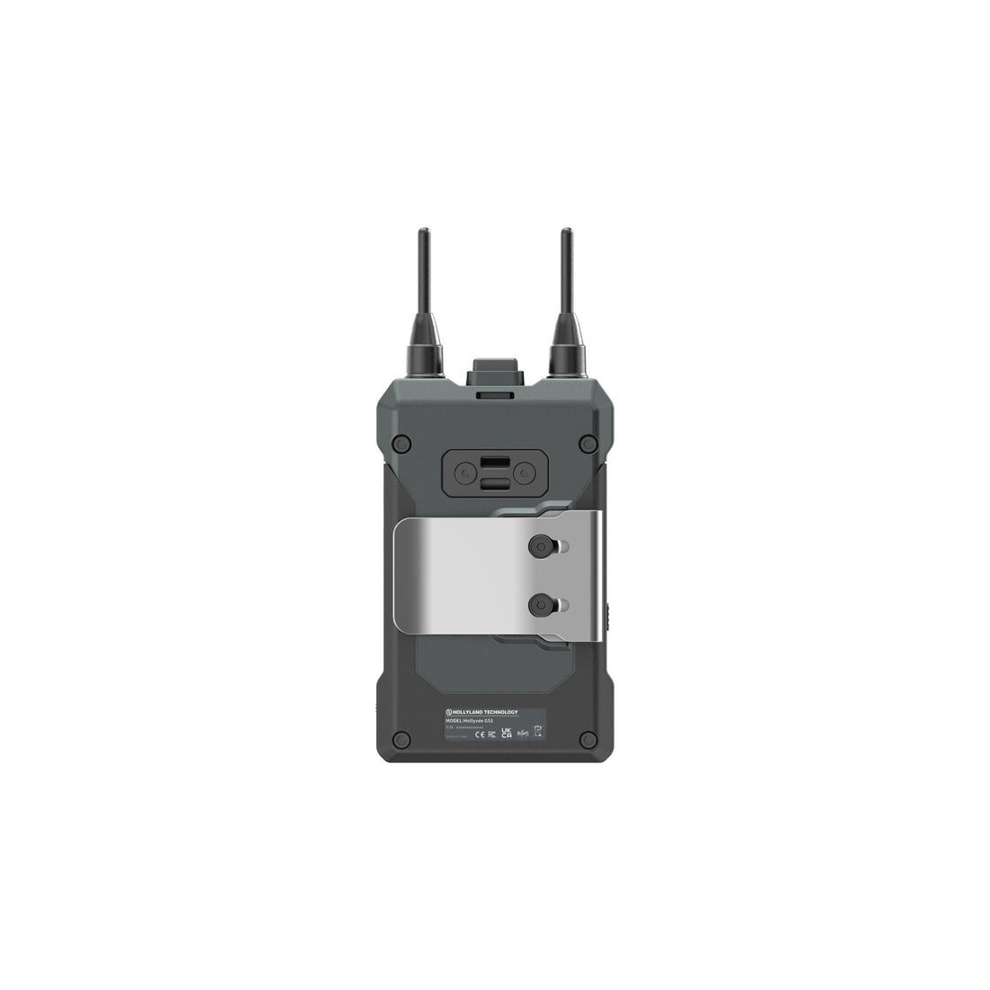 Hollyland Solidcom M1 Pro BPK02 beltpack for production equipment, rear view showing connection ports and controls. – image 2