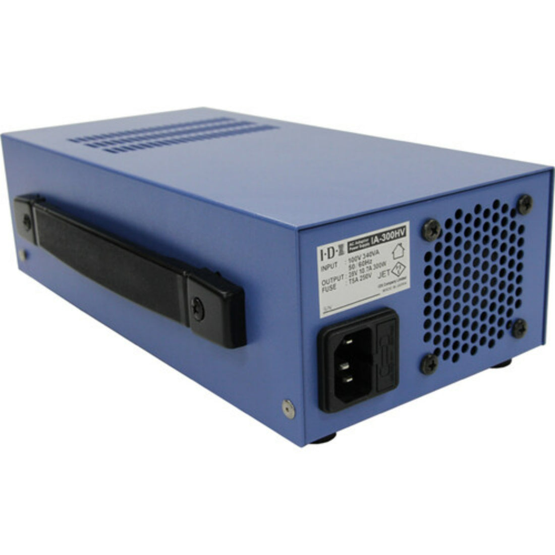 IDX System Technology IA-300HV 28V 300W AC power supply with rear right view showing connectors and ventilation openings. – image 3