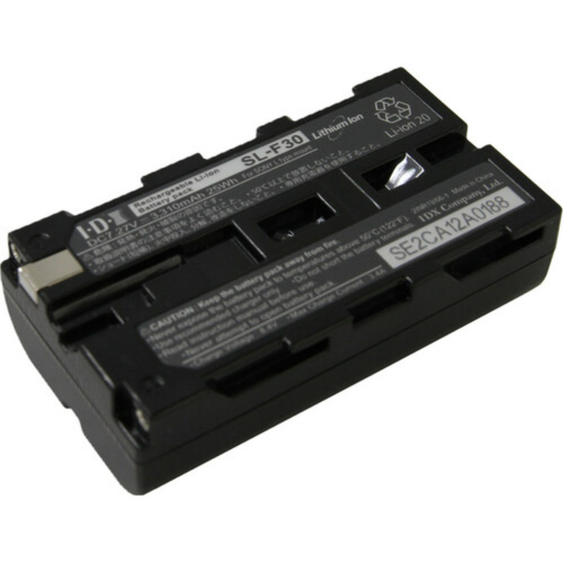 IDX System Technology IDX-SL-F30 battery with mounting rails, angled bottom view showing installation features – image 5