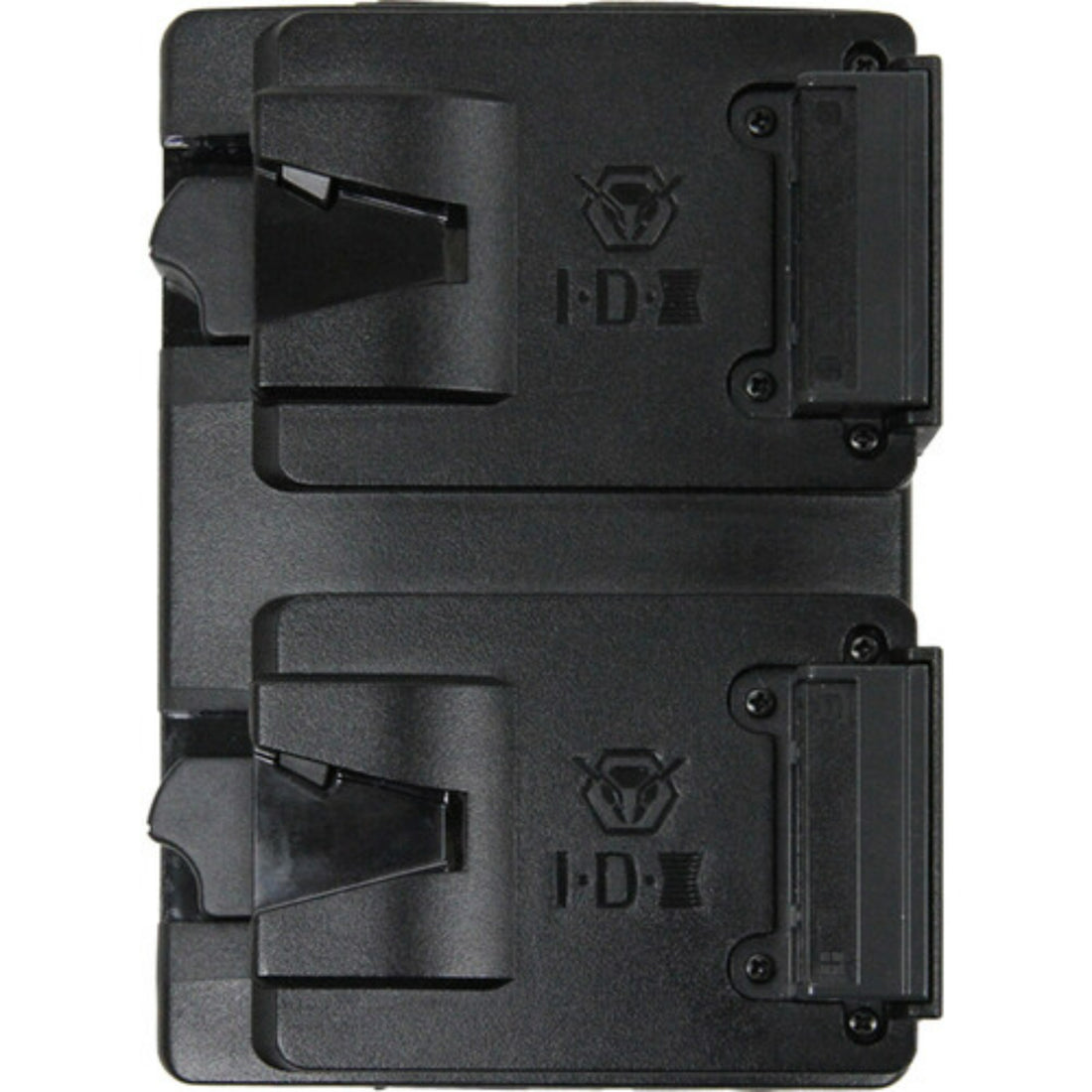 IDX System Technology A-Vmicro2PD micro 2-channel V-mount adapter plate with hot swap and USB-C PD connection, front view. – image 1