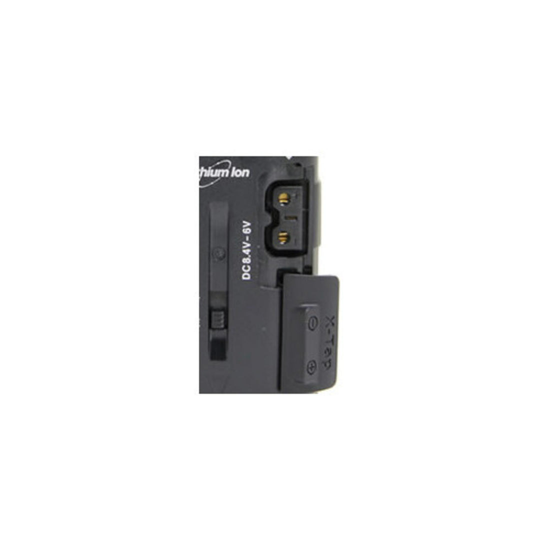 IDX System Technology SSL-JVC75 7350mAh JVC battery with open X-Tap port, showing detailed view of the battery's connection area. – image 3