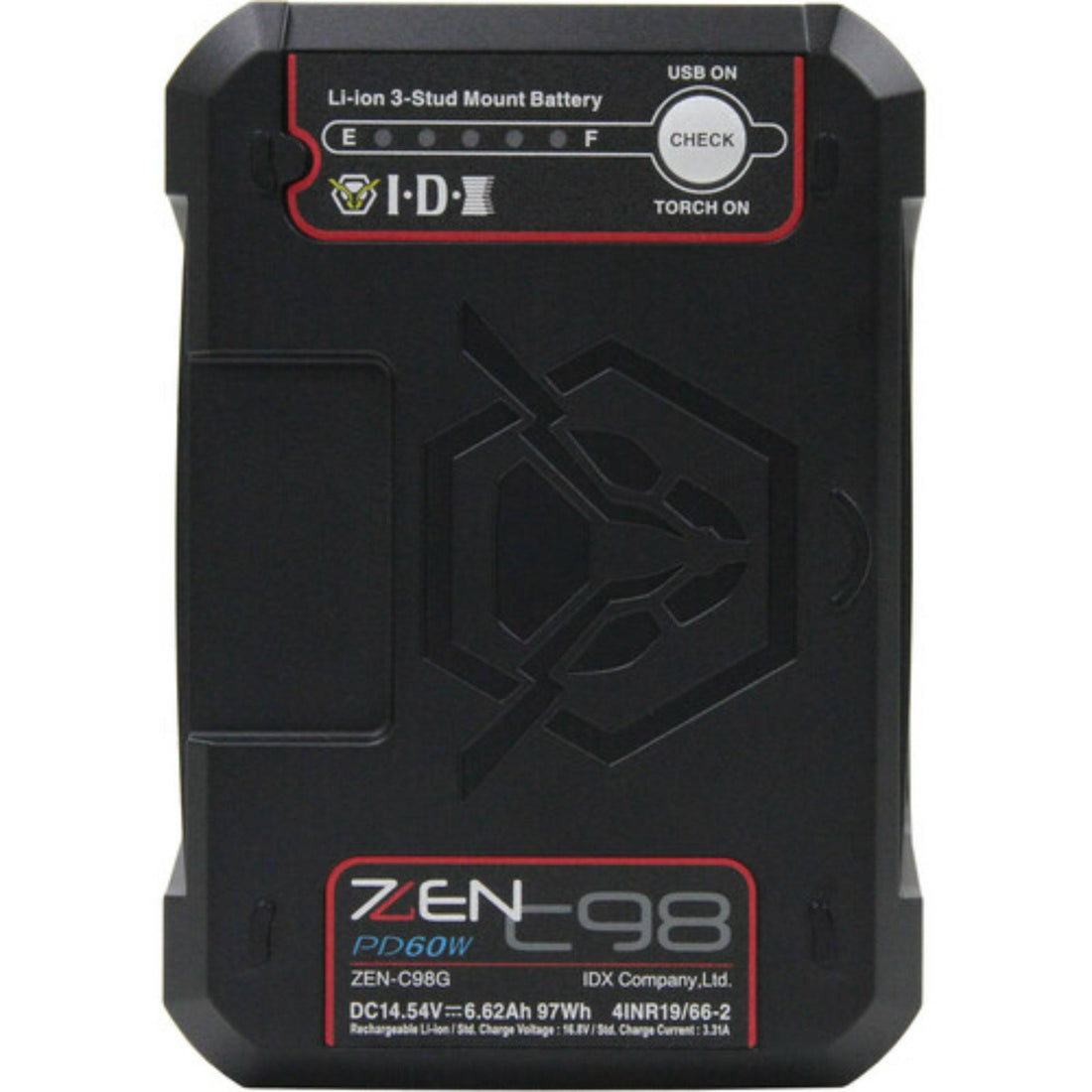 IDX System Technology TRAVEL 1 ZEN battery, front view showing compact design and branding of IDX System Technology. – image 3