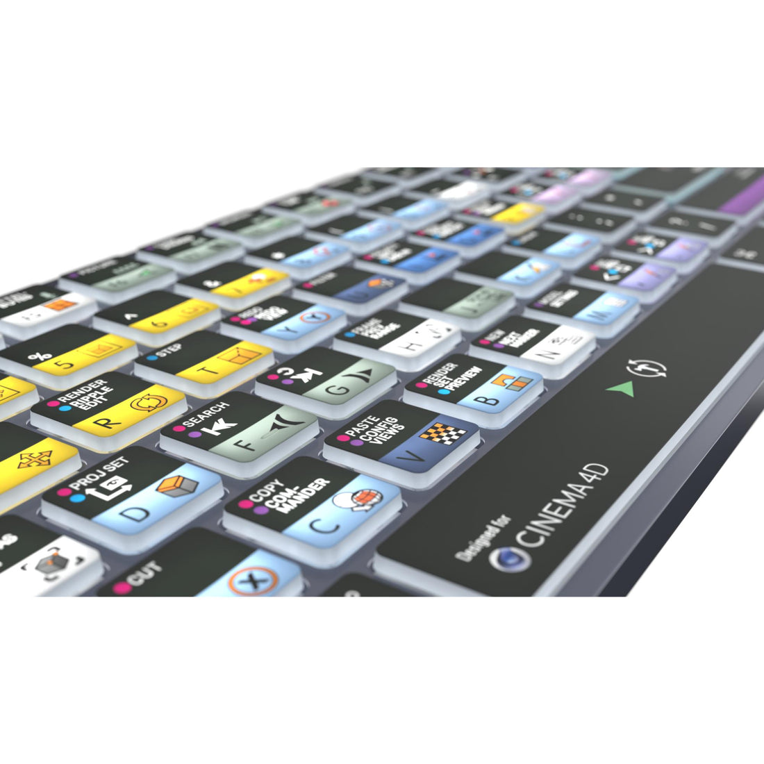 LogicKeyboard Maxon Cinema 4D TITAN Mac US keyboard with black keys and labeled function keys for professional 3D design. – image 3