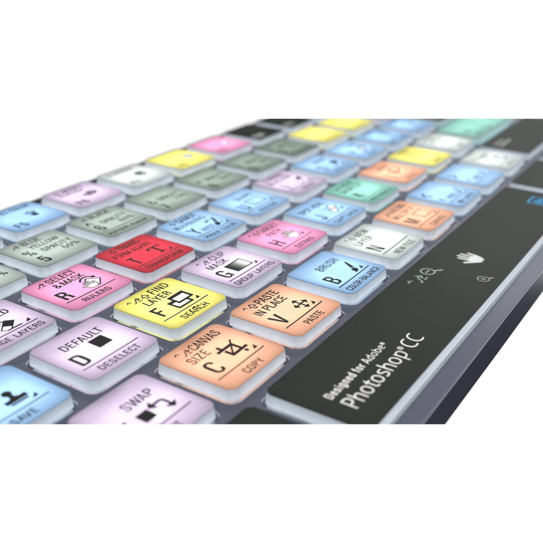 LogicKeyboard Adobe Photoshop CC TITAN PC US keyboard with colorful key labels and ergonomic design. – image 3