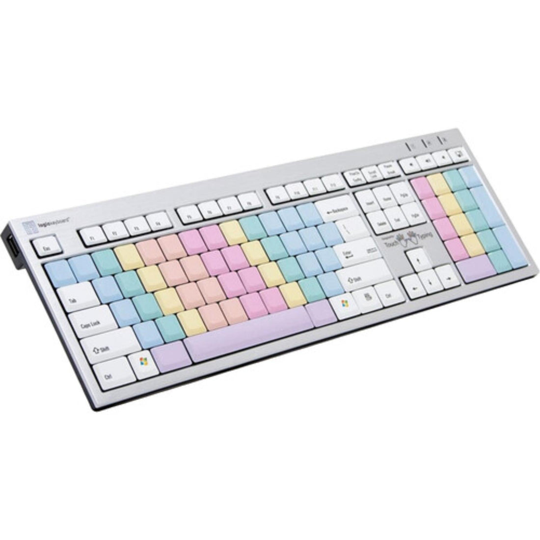 LogicKeyboard Touch Typing No-Letters PC Slim Line US keyboard, compact and sleek design with no letter keys for efficient typing. – image 1