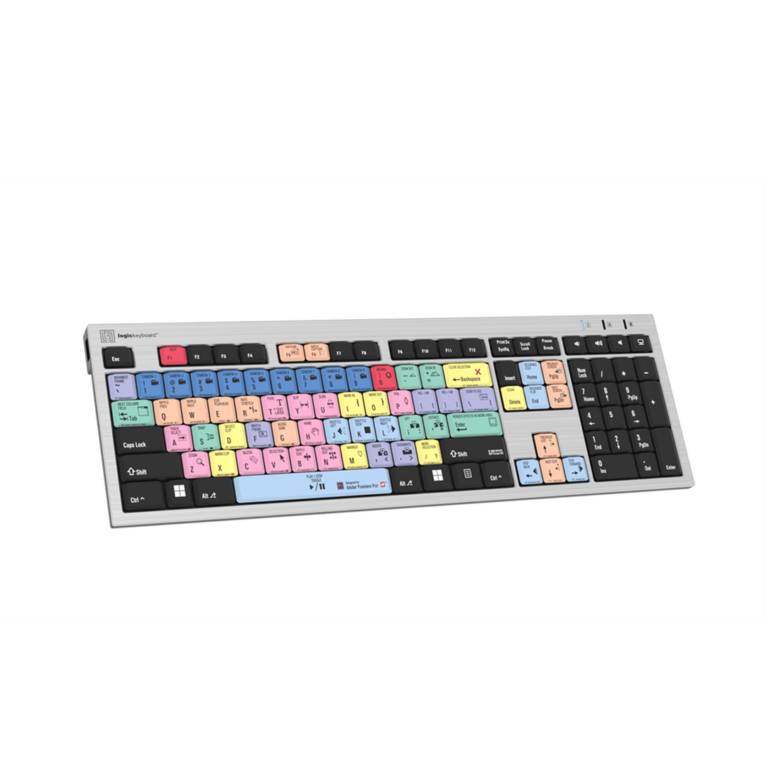LogicKeyboard Adobe Premiere Pro CC Silver Slimline Keyboard for PC (US) - Coremicro – image 4