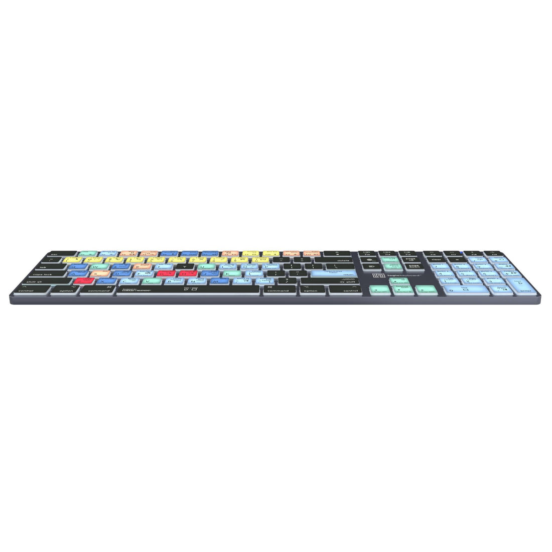 LogicKeyboard Steinberg Cubase/Nuendo TITAN Mac US keyboard viewed from bottom perspective, showing key layout and branding. – image 5