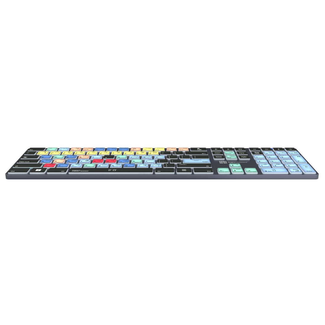 Bottom perspective of LogicKeyboard Steinberg Cubase/Nuendo TITAN PC US keyboard showing key layout and branding. – image 5