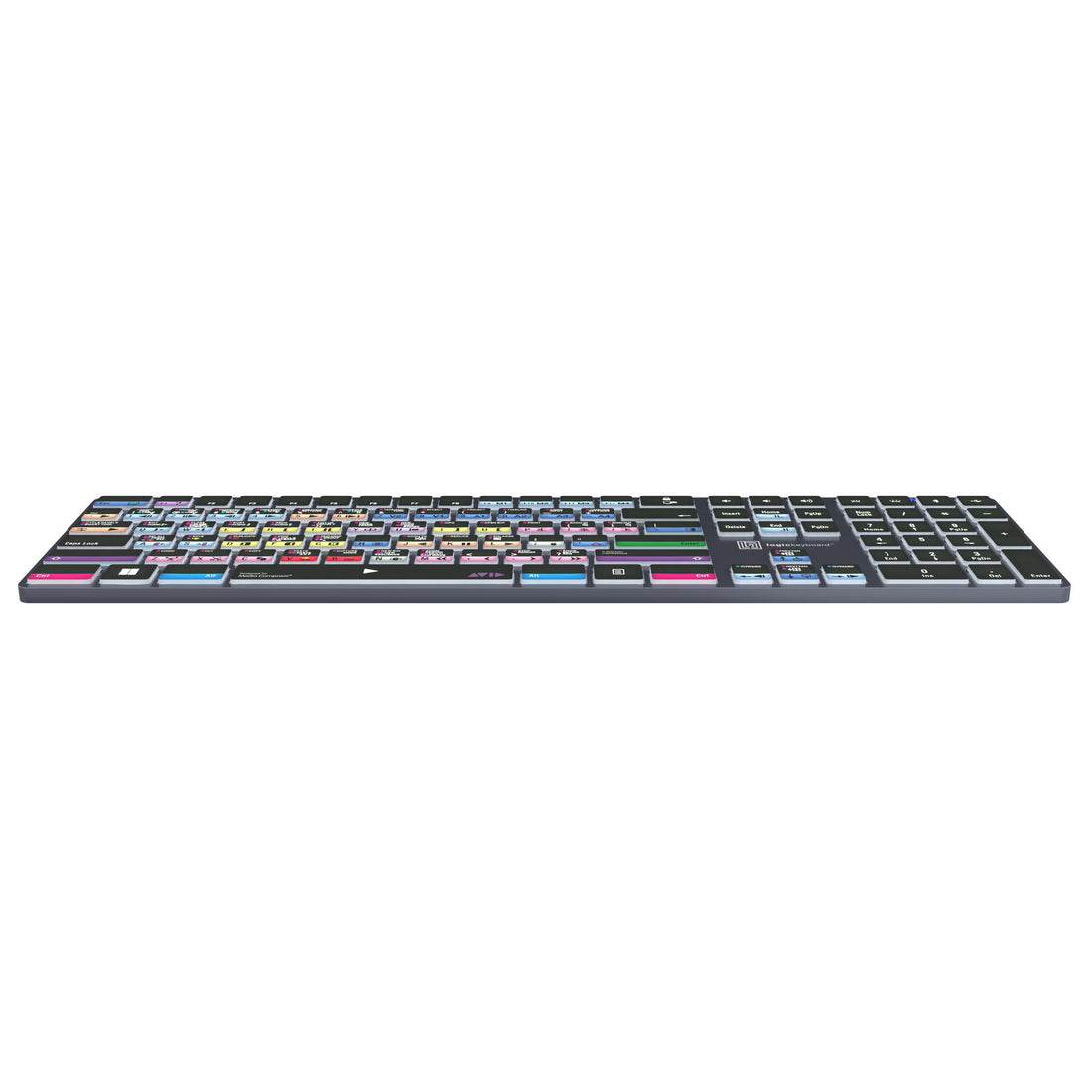 Bottom perspective view of LogicKeyboard Avid Media Composer Pro keyboard designed for TITAN PC in US layout – image 5