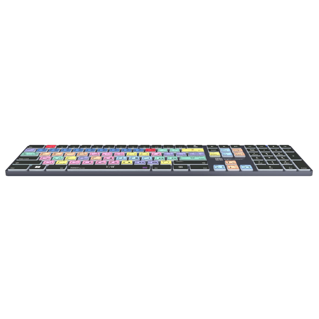LogicKeyboard Adobe Premiere Pro CC TITAN PC US keyboard shown from bottom perspective, featuring labeled keys and durable design. – image 5