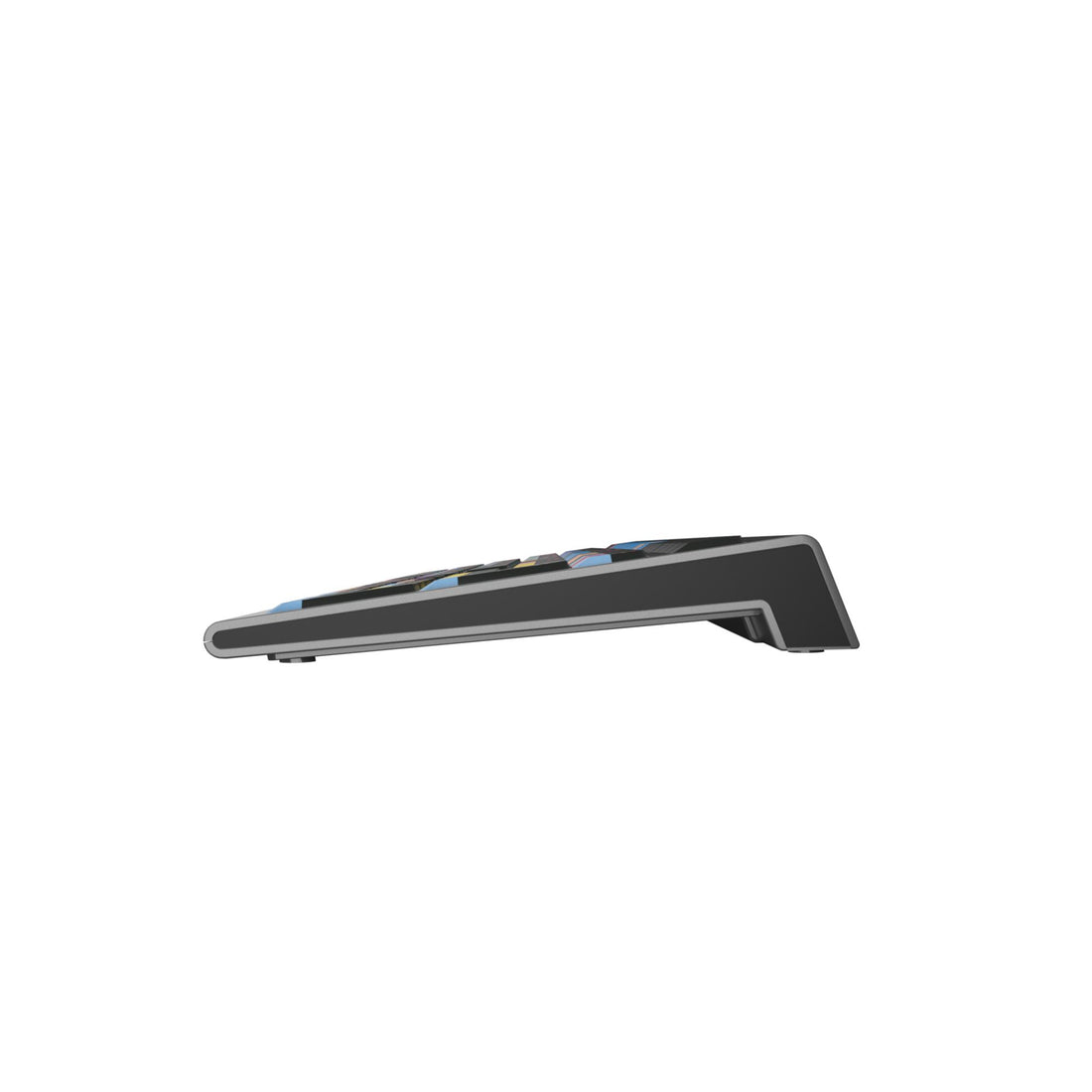 LogicKeyboard Fender Studio Pro ASTRA2 MAC US keyboard shown from side view, featuring black keys and compact design. – image 5