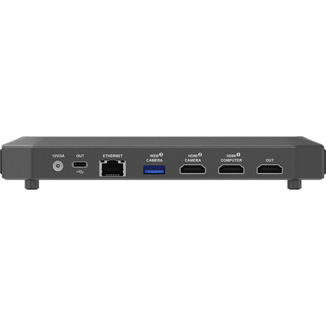 Rear view of Magewell USB Fusion dual HDMI 1080p60 video capture device showing input and output ports for high-quality video recording. – image 5