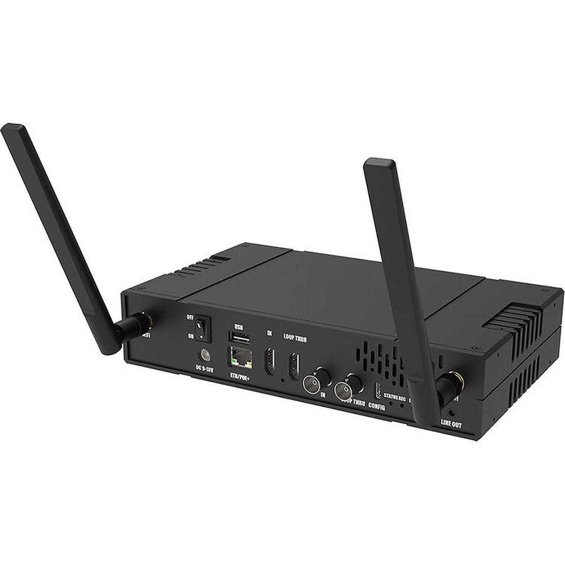 Rear view of Magewell Ultra Encode AIO 4K HDMI SDI streaming encoder and recorder showing input ports and rear panel connections. – image 3