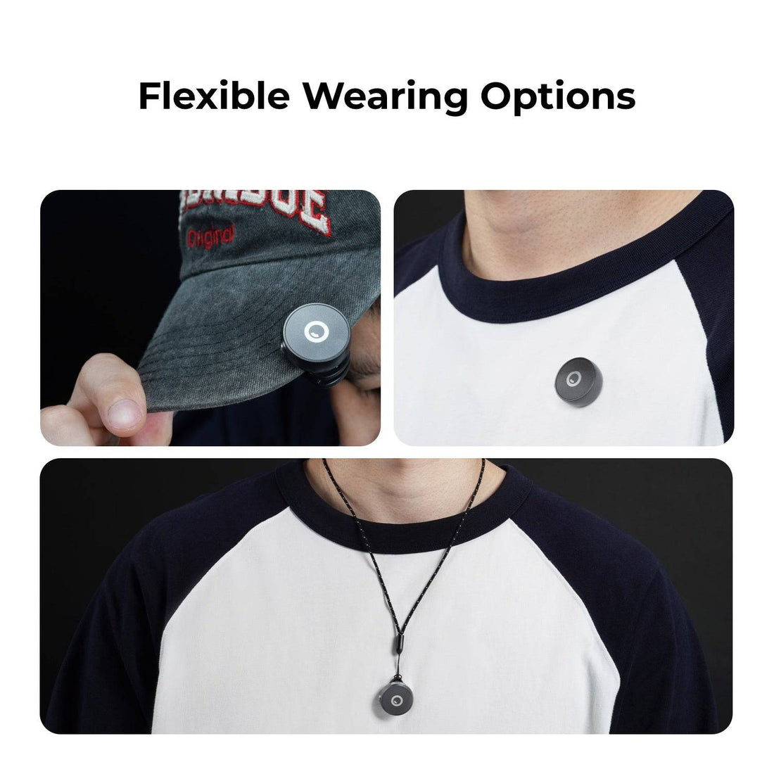 OBSBOT Vox wireless live streaming microphone worn around the neck, compact design ideal for content creators and streamers. – image 6