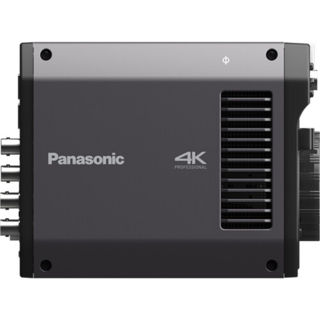 Side profile view of Panasonic AK-UBX100 4K multi-purpose camera showing its compact design and professional lens. – image 4