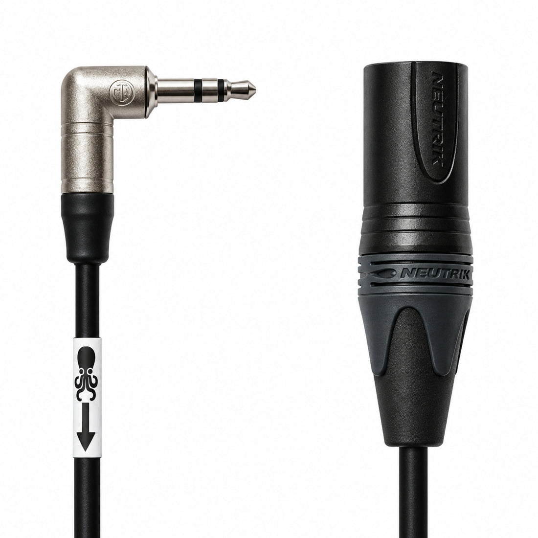 Tentacle Sync C04 3-Pin XLR Male timecode cable, 12-inch length, black with XLR connectors for professional audio use. – image 1