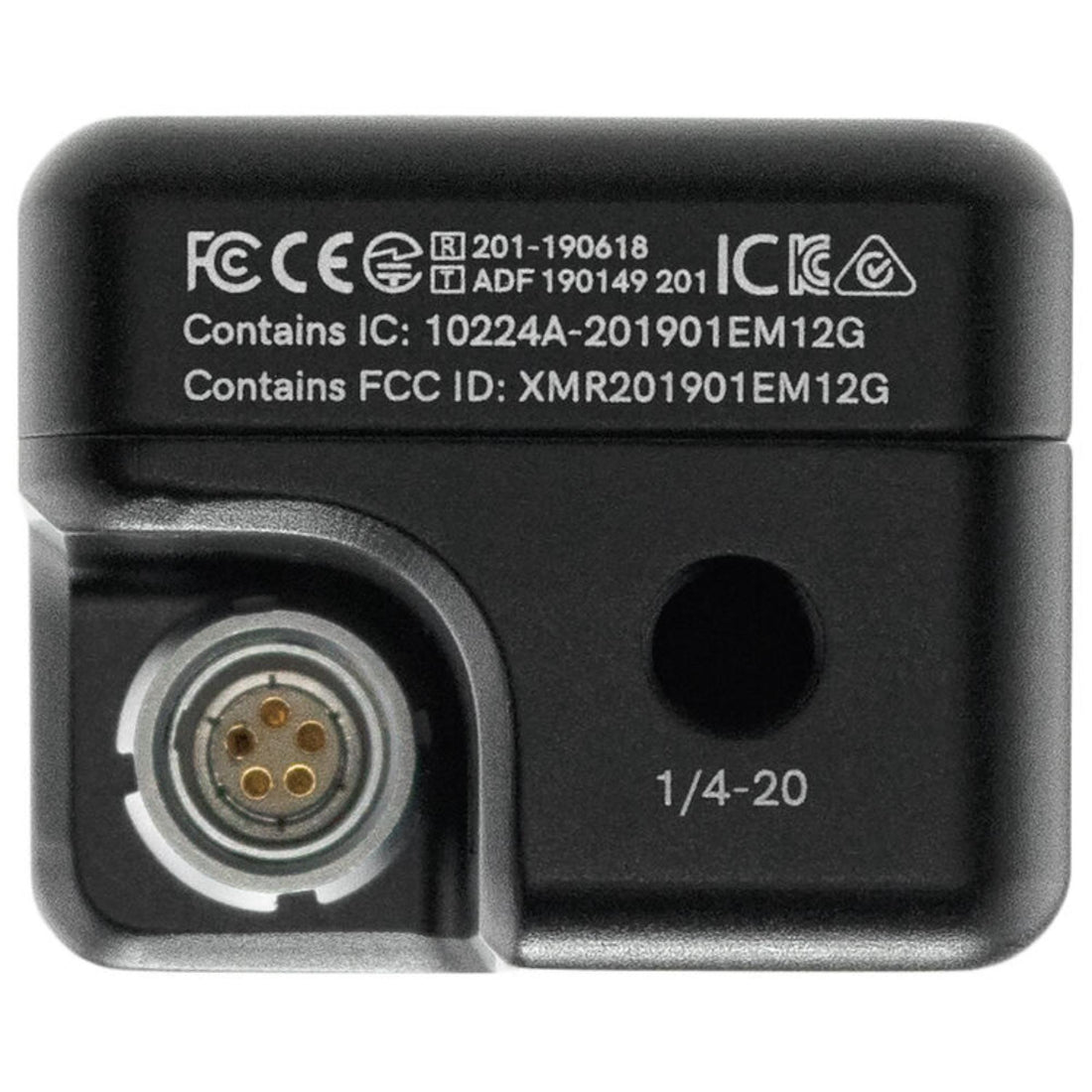 Bottom view of Teradek Node II 4G/3G global modem video transmitter showing ports and connection points. – image 2