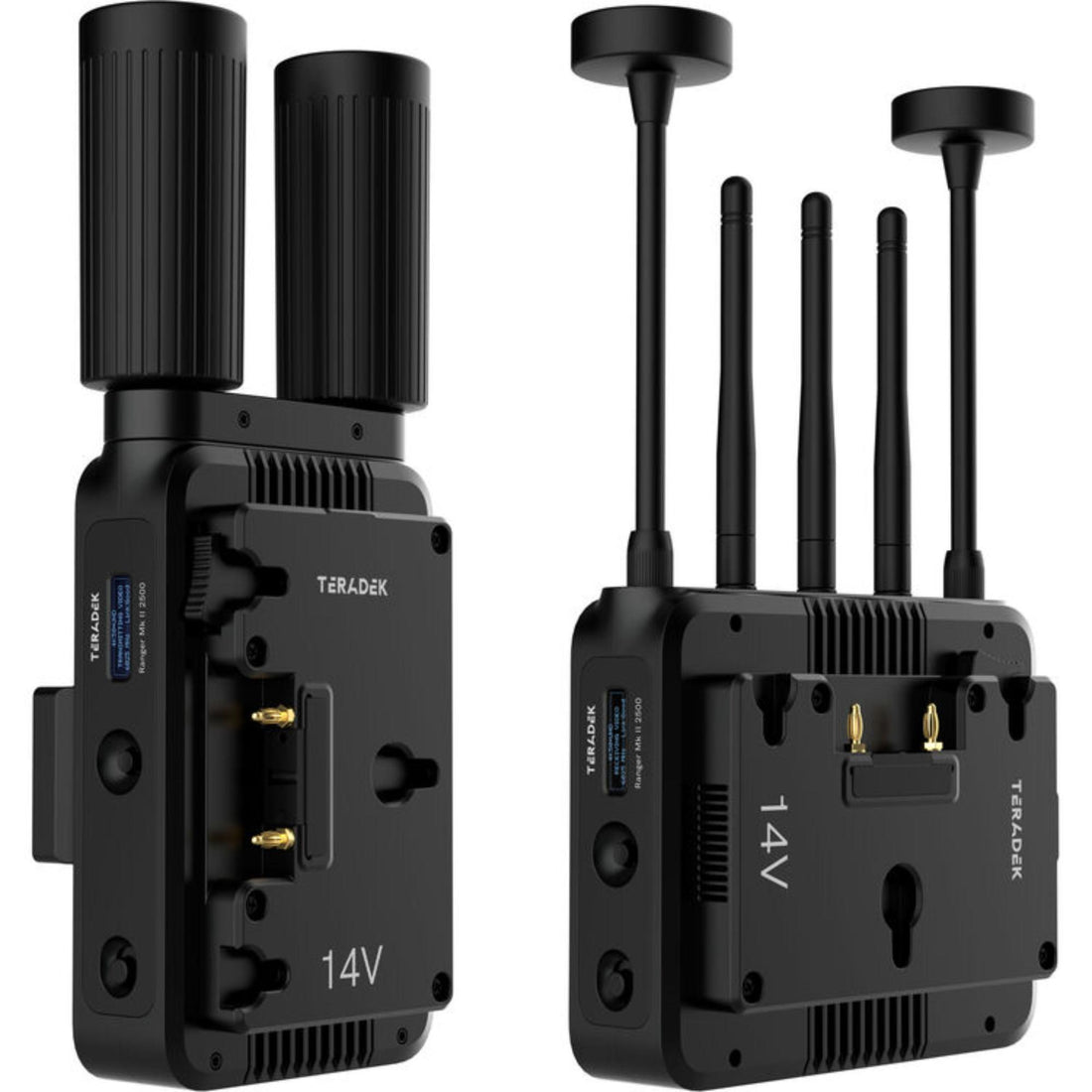 Teradek Ranger MK II 2500 wireless video transmitter and receiver set with gold mount, SDI and HDMI video connections. – image 1