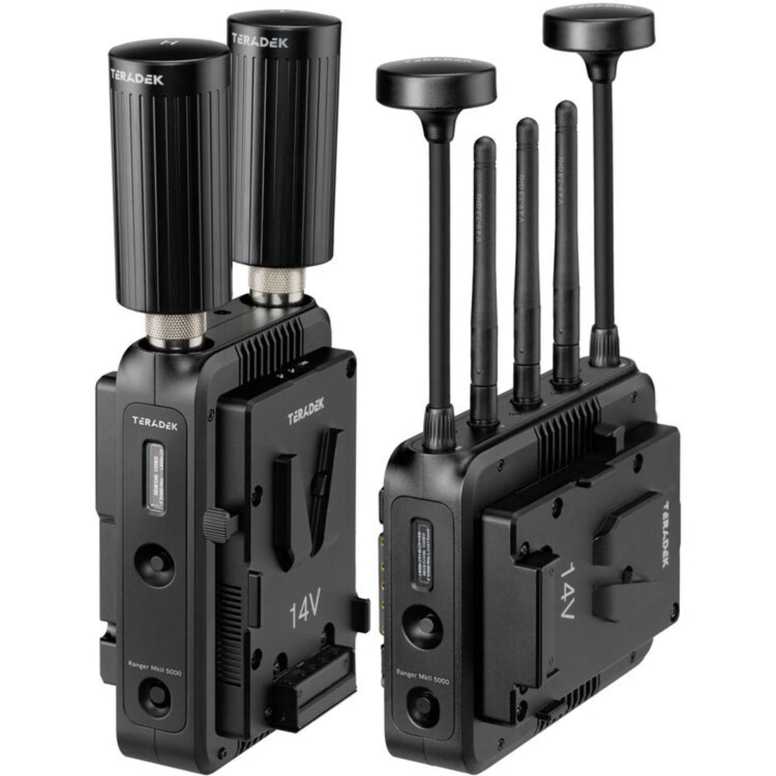 Teradek Ranger MK II 5000 wireless video transmitter and receiver kit with V-mount, showing left side view of the device. – image 3