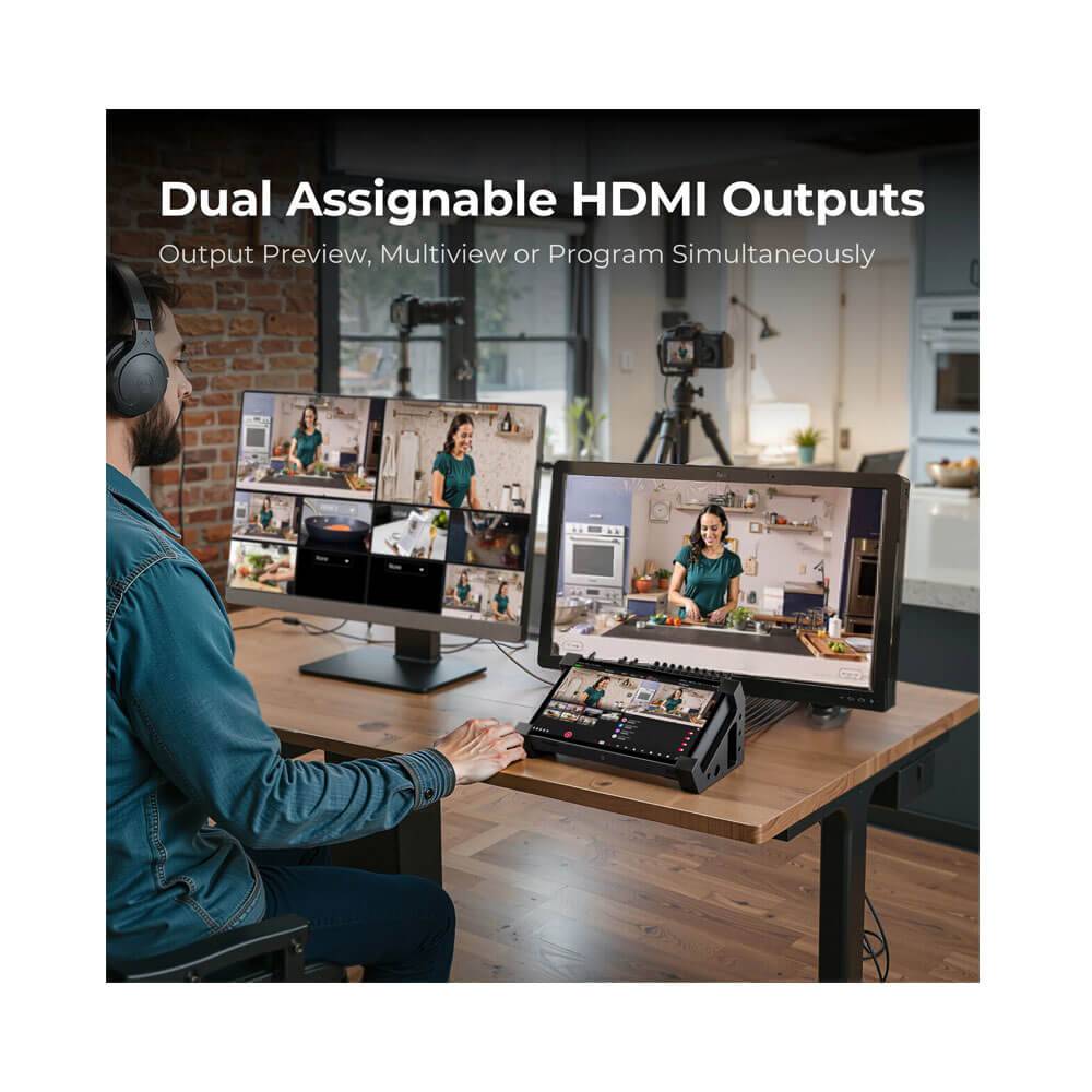 YoloLiv YoloBox Extreme 4K live streaming encoder and video switcher with HDMI outputs, compact and portable for professional broadcasts. – image 4