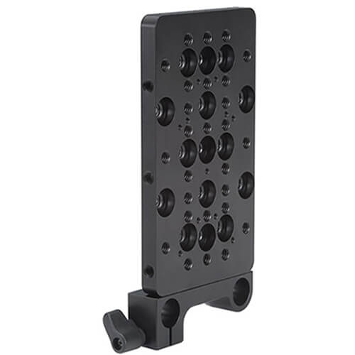 IDX System Technology A-CP(A) cheese plate and 15mm mini clamp for video cameras, shown from the side with mounting hardware. – image 2