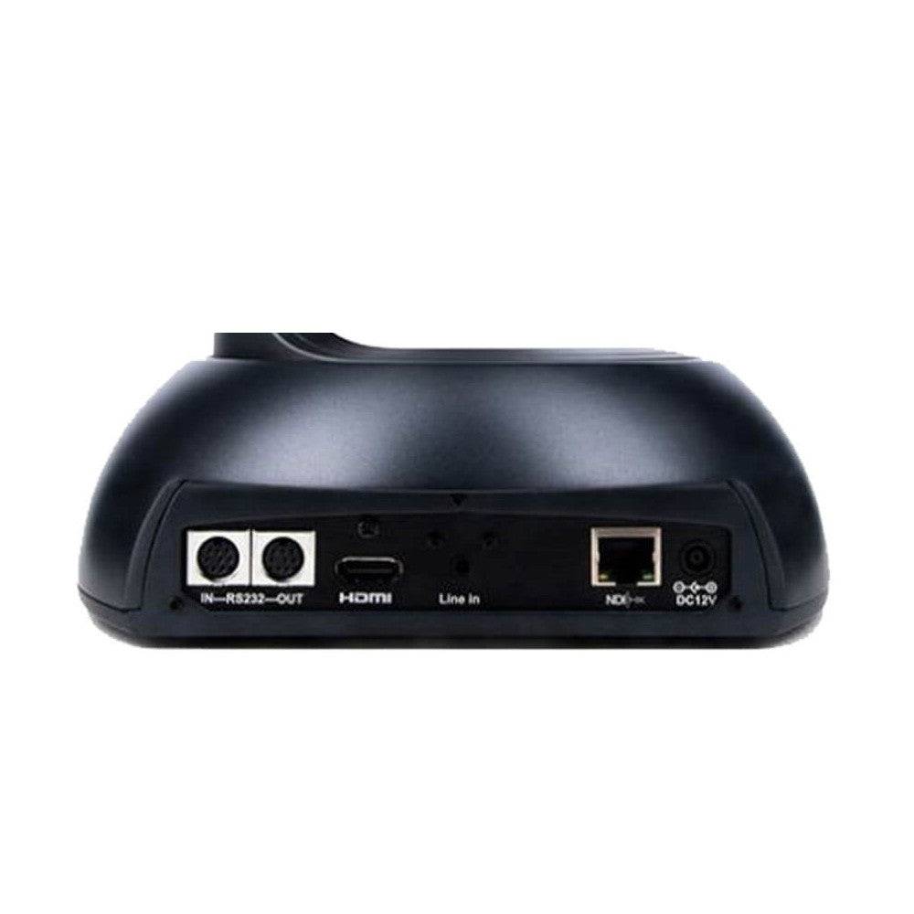 AIDA Imaging NDI-X18W Full HD PTZ camera in white, showing rear view with control ports and mounting options. – image 2