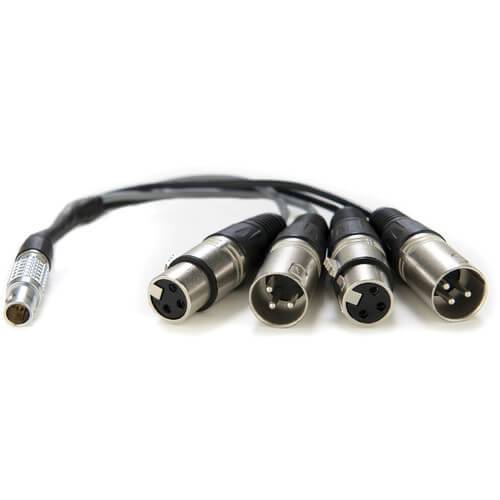 Atomos LEMO to XLR breakout cable for Shogun, showing a high-quality audio cable with LEMO and XLR connectors. – image 1