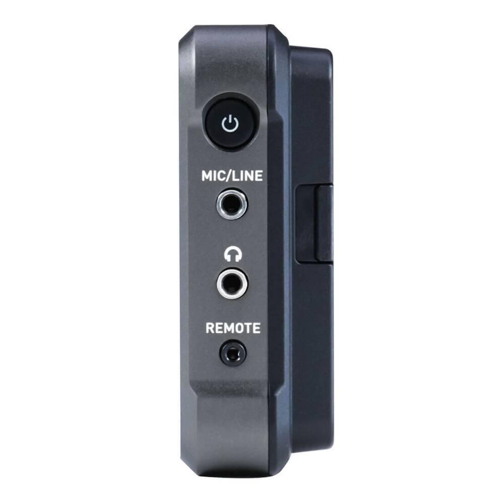 Side view of Atomos Switch & Stream Kit with Ninja V+ recorder and AtomX CAST streaming accessory, showing connection ports and controls. – image 6