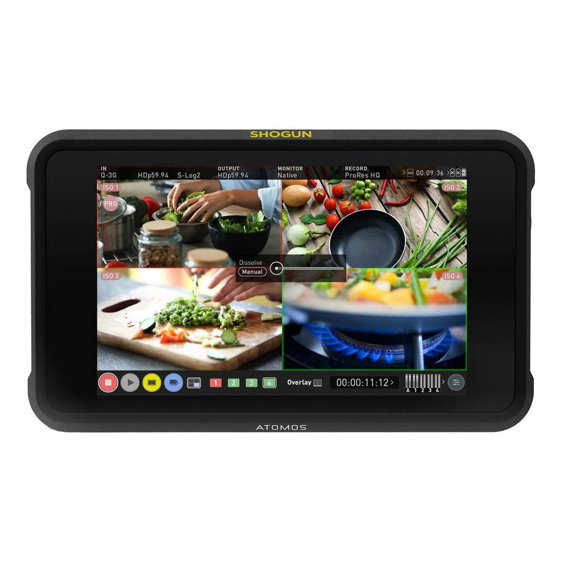 Atomos Shogun Classic 7-inch HDR video monitor recorder switcher displaying a live video feed with controls and interface. – image 2